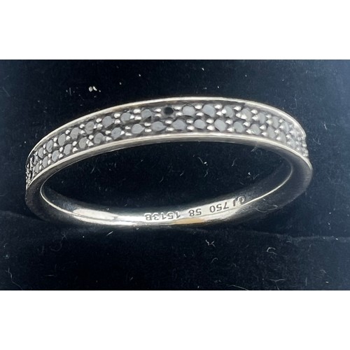 671 - Georg Jensen ‘magic’ collection 18 carat white gold ring set with brilliant cut diamonds. Size Q. We... 