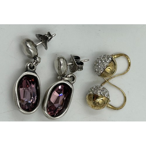 584 - Costume jewellery to include two Halcyon enamel bangles, a pair of UNOde50 Semi-long silver-plated e... 