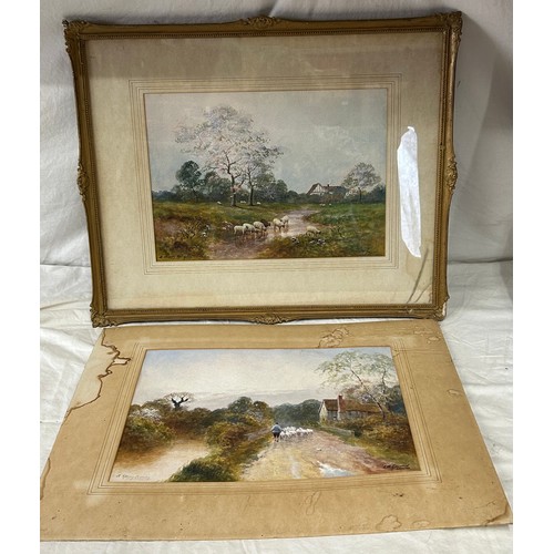 1376 - J. W. Gozzard (1888 -1950)  A pair of early 20thC watercolours by the artist  'A Showery Spring Day'... 