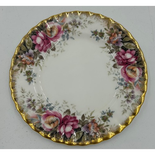 180 - Royal Albert in the Autumn Roses pattern comprising 6 x dinner plates 26cm d, 13 x medium plates 21c... 