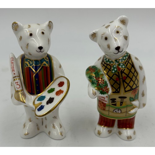 186 - A mixture of ceramics to include two Royal Crown Derby miniature teddies, Claude and The Gardener, a... 