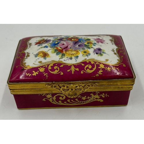 178 - Continental 20thC porcelain to include 3 x hand painted lidded boxes with gilt metal mounts, a Dresd... 