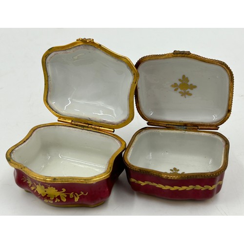 178 - Continental 20thC porcelain to include 3 x hand painted lidded boxes with gilt metal mounts, a Dresd... 