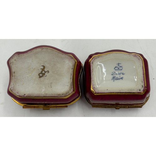 178 - Continental 20thC porcelain to include 3 x hand painted lidded boxes with gilt metal mounts, a Dresd... 