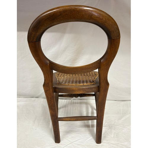 1302 - Two small chairs - A doll's spindle back carver chair with rush work seat 34cm h x 19cm h together w... 