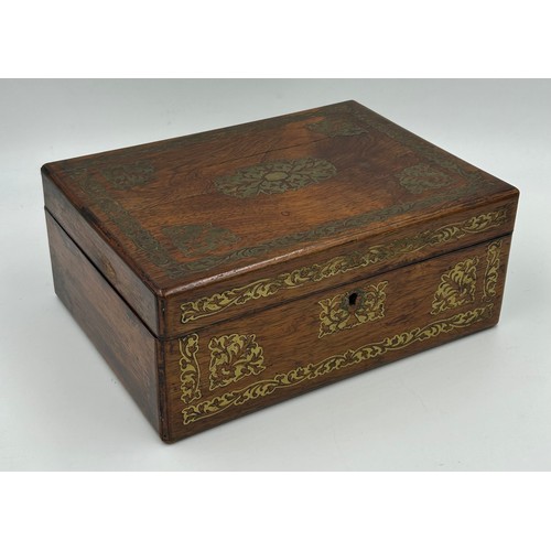 951 - Four late 19thC Tunbridge Ware Vanity boxes to include 2 x Walnut with geometric marquetry design in... 