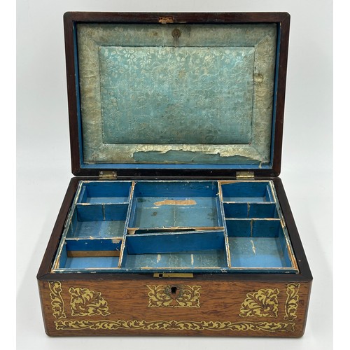 951 - Four late 19thC Tunbridge Ware Vanity boxes to include 2 x Walnut with geometric marquetry design in... 