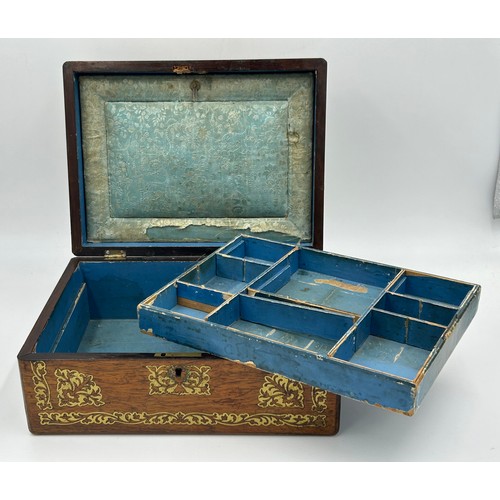 951 - Four late 19thC Tunbridge Ware Vanity boxes to include 2 x Walnut with geometric marquetry design in... 