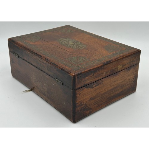 951 - Four late 19thC Tunbridge Ware Vanity boxes to include 2 x Walnut with geometric marquetry design in... 