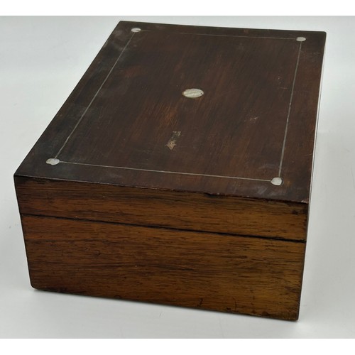 951 - Four late 19thC Tunbridge Ware Vanity boxes to include 2 x Walnut with geometric marquetry design in... 