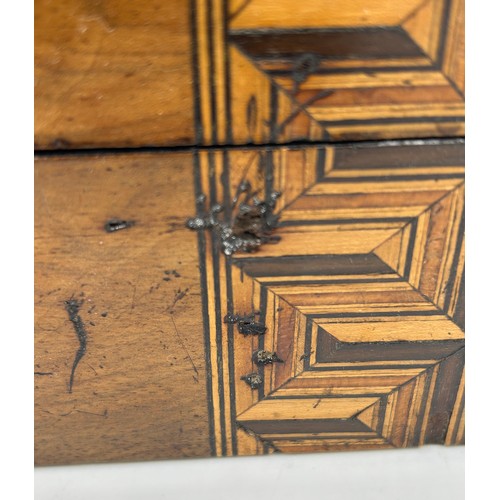 951 - Four late 19thC Tunbridge Ware Vanity boxes to include 2 x Walnut with geometric marquetry design in... 