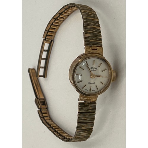 719 - A 9 carat gold ladies Rotary wristwatch. Total weight 13.9gm.