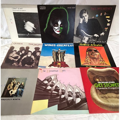 975 - A collection of 54 Rock & Pop Vinyl Albums from the 70/80s to include Procol Harum, Genesis, Barclay... 