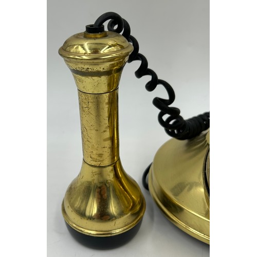 1003 - Collection of Brass to include a Schatz Ships Bell 8 Day 7 jewels with key 17cm d, a matching Schatz... 