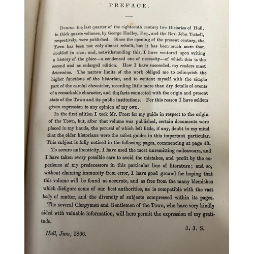 1308 - Hull interest :  A book , 'History of the Town and Port of Kingston-Upon-Hull by James Joseph Sheaha... 