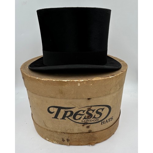 856 - A collection of eight Silk/Beaver Top Hats to include Scott & Co 21cm x 16.5 cm in leather case by C... 