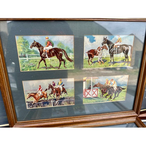 1313 - A large quantity of framed mainly Wills cigarette cards. (17) to include horses, butterflies, cricke... 