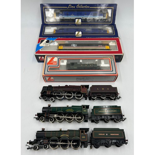 1215 - Various locomotives to include Mainline 6100, Airfix Caerphilly Castle, Mainline Royal Scot, Hornby ... 