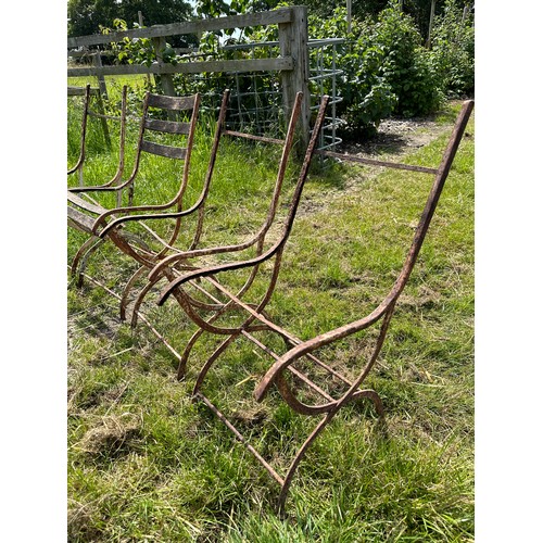 30 - A set of four vintage metal cafe chairs.