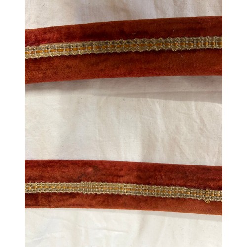 922 - Two Indian dress swords marked Golden Temple made in India, in velvet sheaths both measuring 97cm.