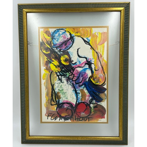 1379 - Frans Claerhout (Belgian artist 1919-2006). Two framed prints, signed lower right. Framed between gl... 