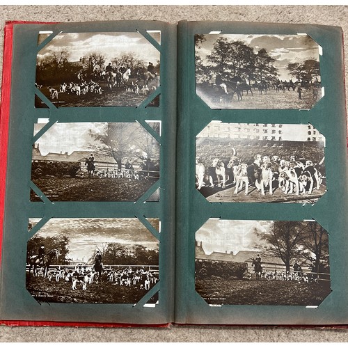 915 - An Edwardian postcard album containing a variety of subjects, Scarborough Wreck of Spa Wall and othe... 