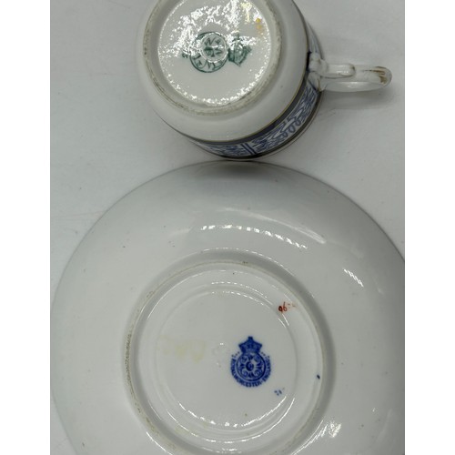 160 - A collection of 19thC Royal Worcester 'Royal Lily' cobalt blue items to include Muffin Dish with lid... 