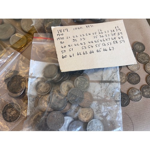 732 - Coins and banknotes to include 1797 Cartwheel penny, various crowns x 23, German banknotes, English ... 