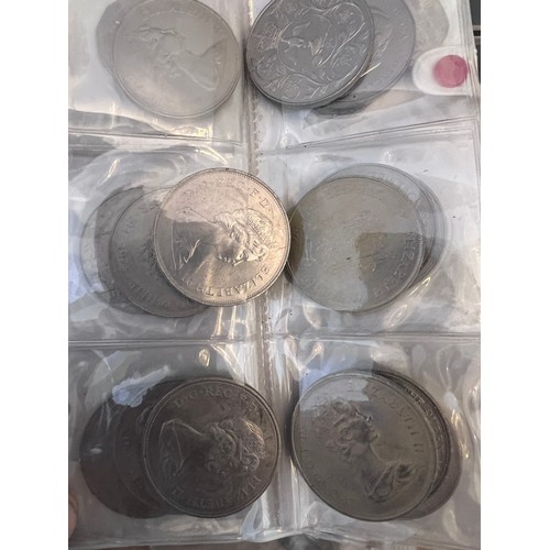 732 - Coins and banknotes to include 1797 Cartwheel penny, various crowns x 23, German banknotes, English ... 