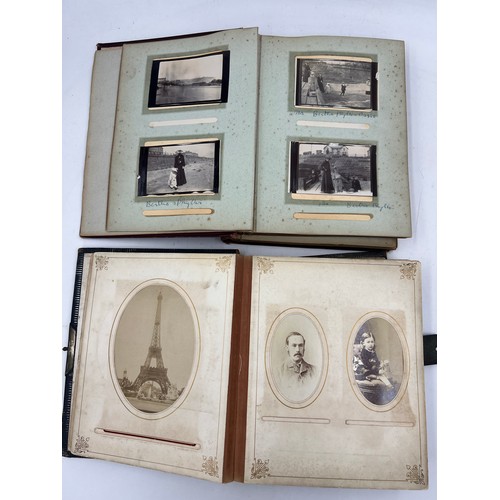 917 - Two 19th/early 20thC  photograph albums and contemporary contents to include Scarborough, Bridlingto... 