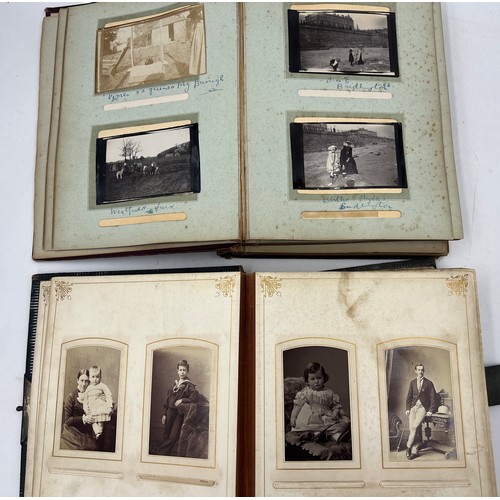 917 - Two 19th/early 20thC  photograph albums and contemporary contents to include Scarborough, Bridlingto... 