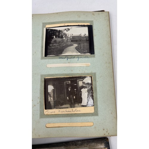 917 - Two 19th/early 20thC  photograph albums and contemporary contents to include Scarborough, Bridlingto... 