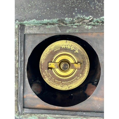 1004 - An Arts & Crafts metal mantle clock with enamel decoration manufactured by The British United Clock ... 