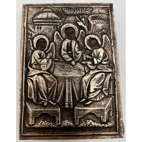 1326 - A silver Russian Orthodox icon. Marked BC 84. 7cm x 5cm.