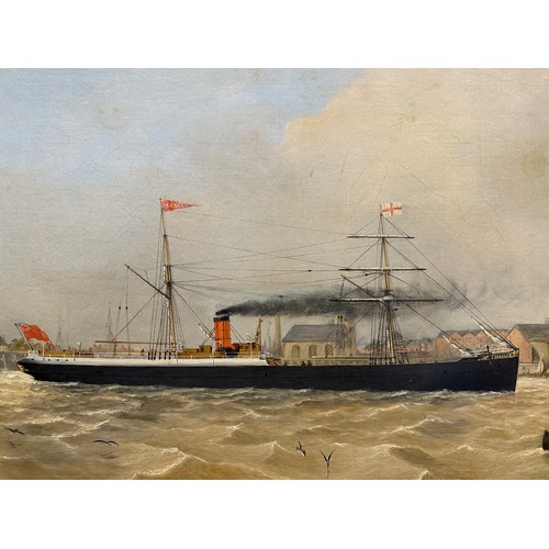 1388 - H. Hutchinson. Oil on canvas; ship's portrait of the Odessa. Signed and dated 1869 lower right. Imag... 