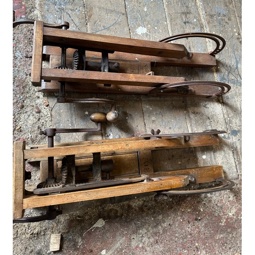 1329 - A quantity of vintage tools to include 2 drilling machines and a pine chest of planes etc.