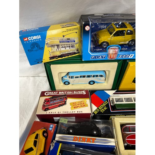 1206 - An assortment of diecast models, the majority boxed  to include Corgi buses, 3 x Gilbow Exclusive Fi... 