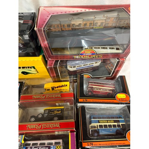 1206 - An assortment of diecast models, the majority boxed  to include Corgi buses, 3 x Gilbow Exclusive Fi... 