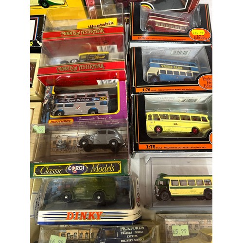 1206 - An assortment of diecast models, the majority boxed  to include Corgi buses, 3 x Gilbow Exclusive Fi... 