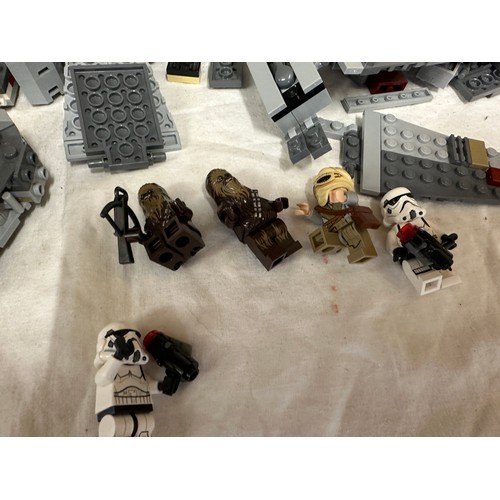 1211 - Lego, an unboxed quantity of loose items to include Star Wars Millennium Falcon, boat, helicopter, j... 