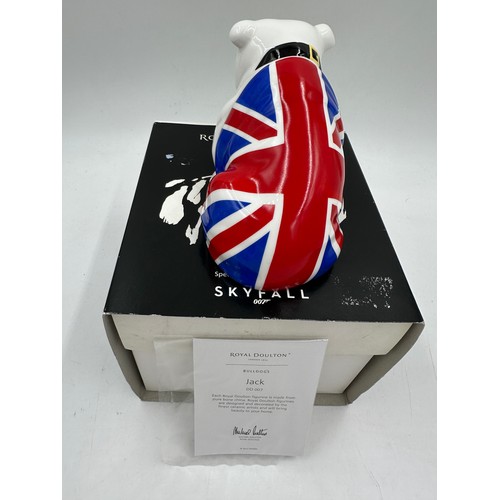 152 - James Bond Royal Doulton SKYFALL Jack DD007 china bulldog figurine, issued 2012, contained in origin... 