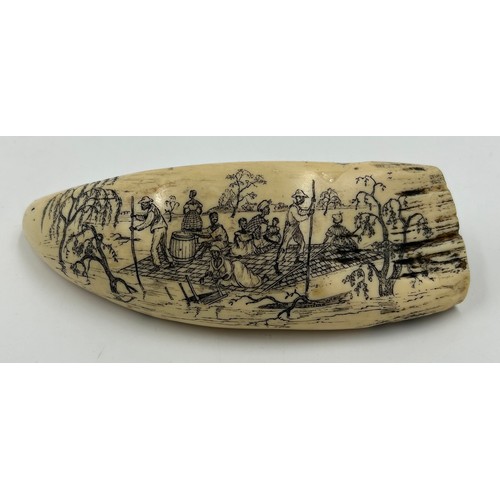 1334 - Four resin scrimshaws - The Bark Veronica, The Ship Lawrence/ Commodore Perry, The Whalers Coat of A... 