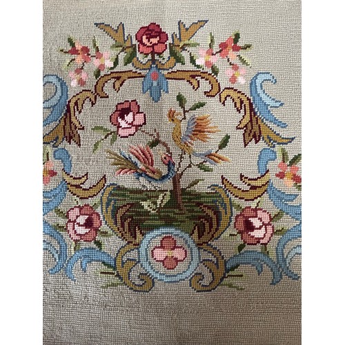 828 - Two vintage tapestries of classical floral designs. 56 x 56cm and approx. 63 x 52cm. Unframed.