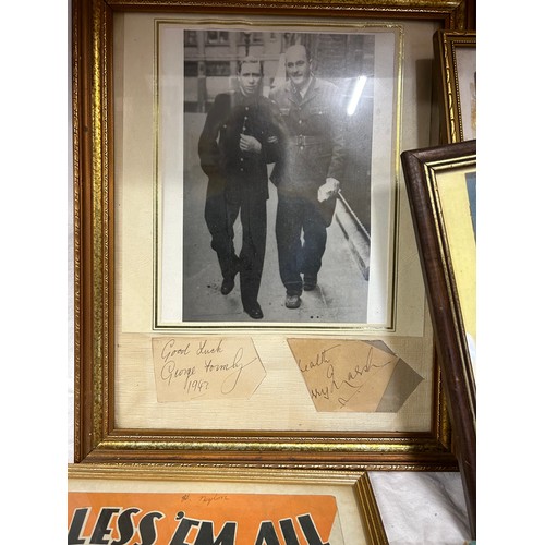 1338 - A collection of George Formby memorabilia to include a framed autograph along with Harry Marsh 1943,... 