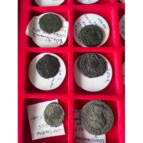 746 - A quantity of Roman coins to include Constantine, Clementia, Licinius, Domitan etc. (55)