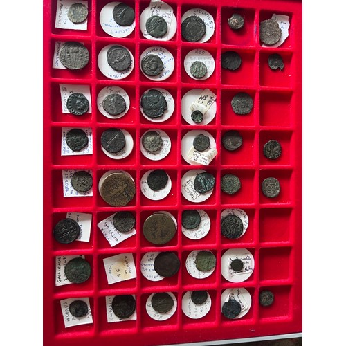 746 - A quantity of Roman coins to include Constantine, Clementia, Licinius, Domitan etc. (55)