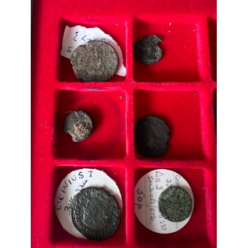 746 - A quantity of Roman coins to include Constantine, Clementia, Licinius, Domitan etc. (55)