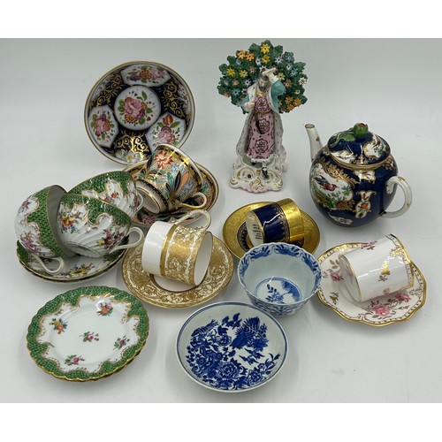 151 - A collection of British and Continental ceramics to include a 19thC Booths English teapot 13cm h, bl... 