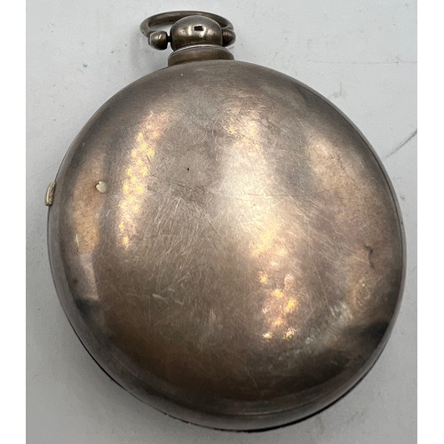 700 - A silver pair cased pocket watch London 1883 with subsidiary seconds dial. Total weight 148.5gm. 6cm... 