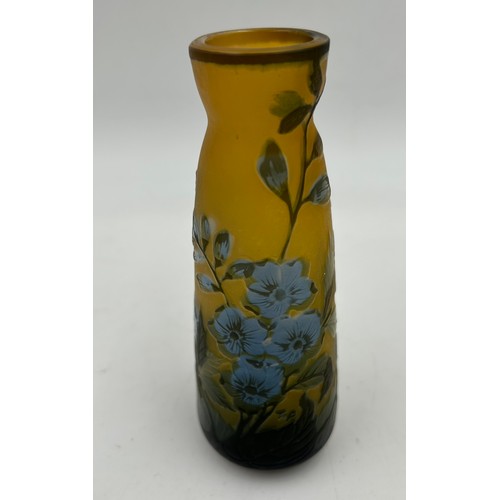 241 - A 20th century cameo style glass vase marked Gallé. Height 15cm.